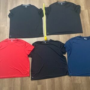 5 pack 3xl (54-56) athletic works driworks dry fit short sleeve crew neck shirts